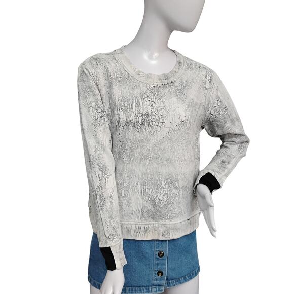 AIKO Galileo Marble Sweatshirt Size XS Gray Crewneck Long Sleeve - Picture 3 of 6
